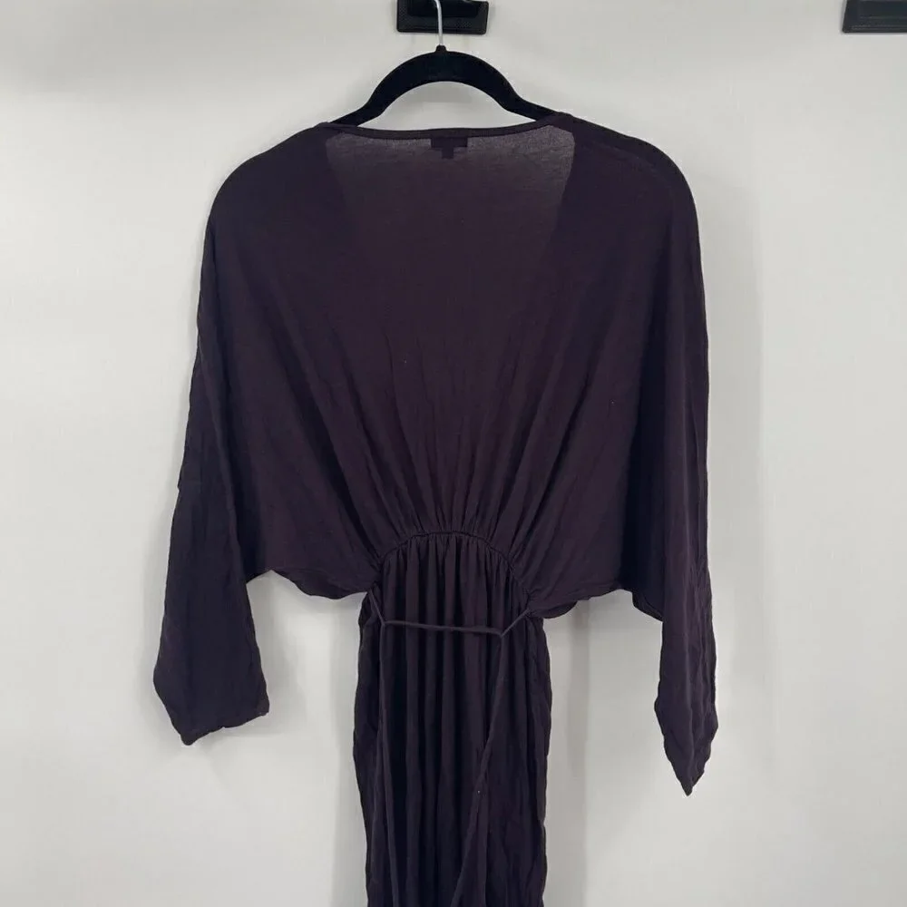9Seed Womens Dress Small V Neck Purple Stretch Pullover Batwing Kimono Knit USA